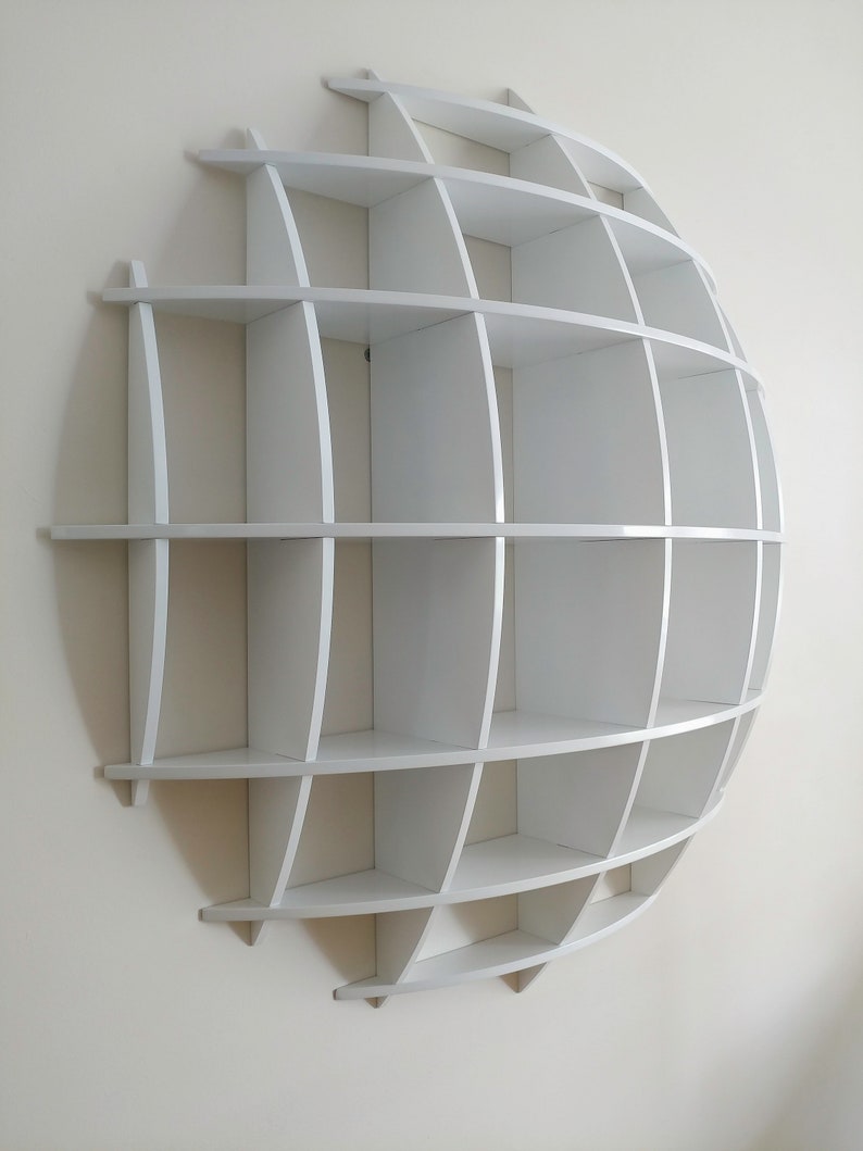 Floating Wall Shelf Round Sphere Painted Shelving Unit Etsy Australia