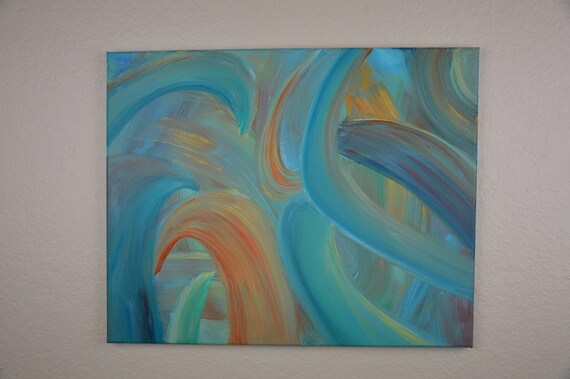 16x20" acrylic abstract movement blended on canvas