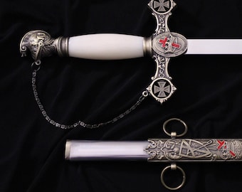 Personalized Knight Templar Swords: Engraved Ceremonial Sword - Up to 85 Characters of Text