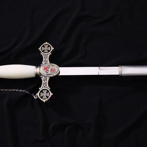 Personalized Knight Templar Swords: Engraved Ceremonial Sword - Up to 85 Characters of Text image 7