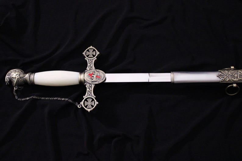 Personalized Knight Templar Swords: Engraved Ceremonial Sword - Up to 85 Characters of Text image 7