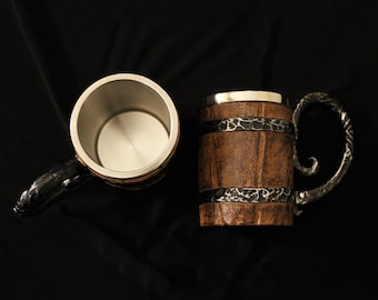 Medieval Feast Mugs: Resin & Stainless Steel, Set of Two