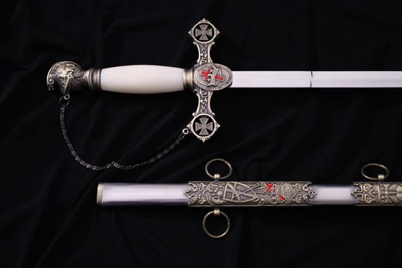 Personalized Knight Templar Swords: Engraved Ceremonial Sword - Up to 85 Characters of Text