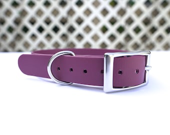 Stainless Steel BioThane® Dog Collar | Modern Waterproof & Odorproof Vegan Leather | Rust-Proof | Handcrafted in NY | Adjustable Buckle