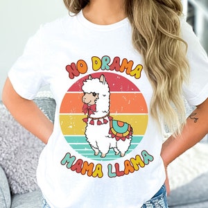 Kein Drama Mama Lama T-Shirt, kein Problem Lama T-Shirt, Lama-Liebhaber-Shirt, meine Mutter ist ein Lama-T-Shirt, lustiges Lama-T-Shirt, Mutterleben