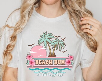 Beach Bum T-Shirt, Retro Ocean Vibes, Summer Graphic Tee