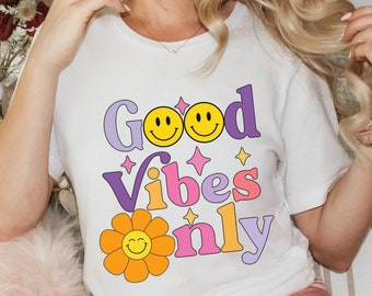 Good Vibes Only-T-shirt, retro hippie-T-shirt