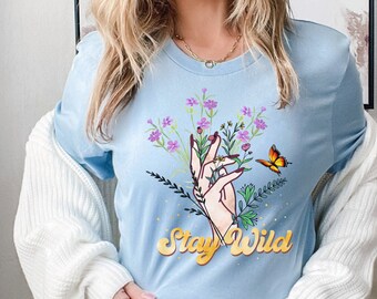 Stay Wild Wildflower T-Shirt, Retro Boho Tee