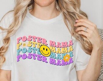 Retro Foster Mama T-Shirt, Hippie Style, Good Vibes