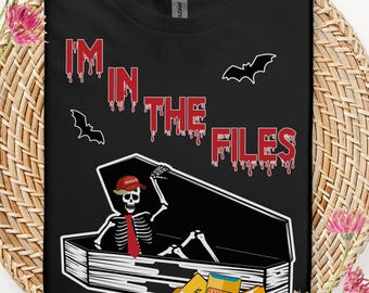 Anti Trump Halloween Tee, Skeleton In Files T-Shirt