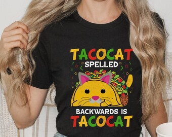 Camiseta Taco Cat, camiseta divertida para amantes de gatos Cinco de Mayo Fiesta
