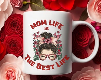 Messy Bun Mom Life Ceramic Mug, Mother's Day Gift