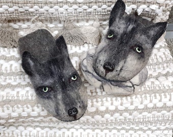 boys wolf slippers