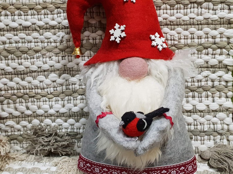 Christmas Gnome/holiday Gnome/felted Tree Topper/gnome Etsy