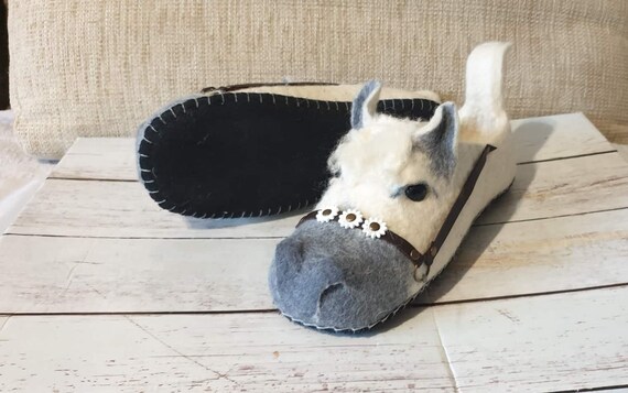Womens horse slippers sales