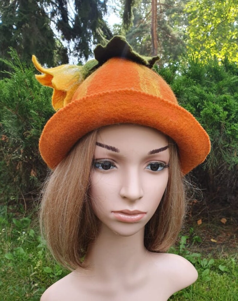 Pumpkin .wool Womens Hats Felt Hat Felt Hat Funny Hat Gift for Etsy