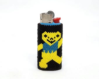 Gr8ful Dead Bear MINI Bic Lighter Cover