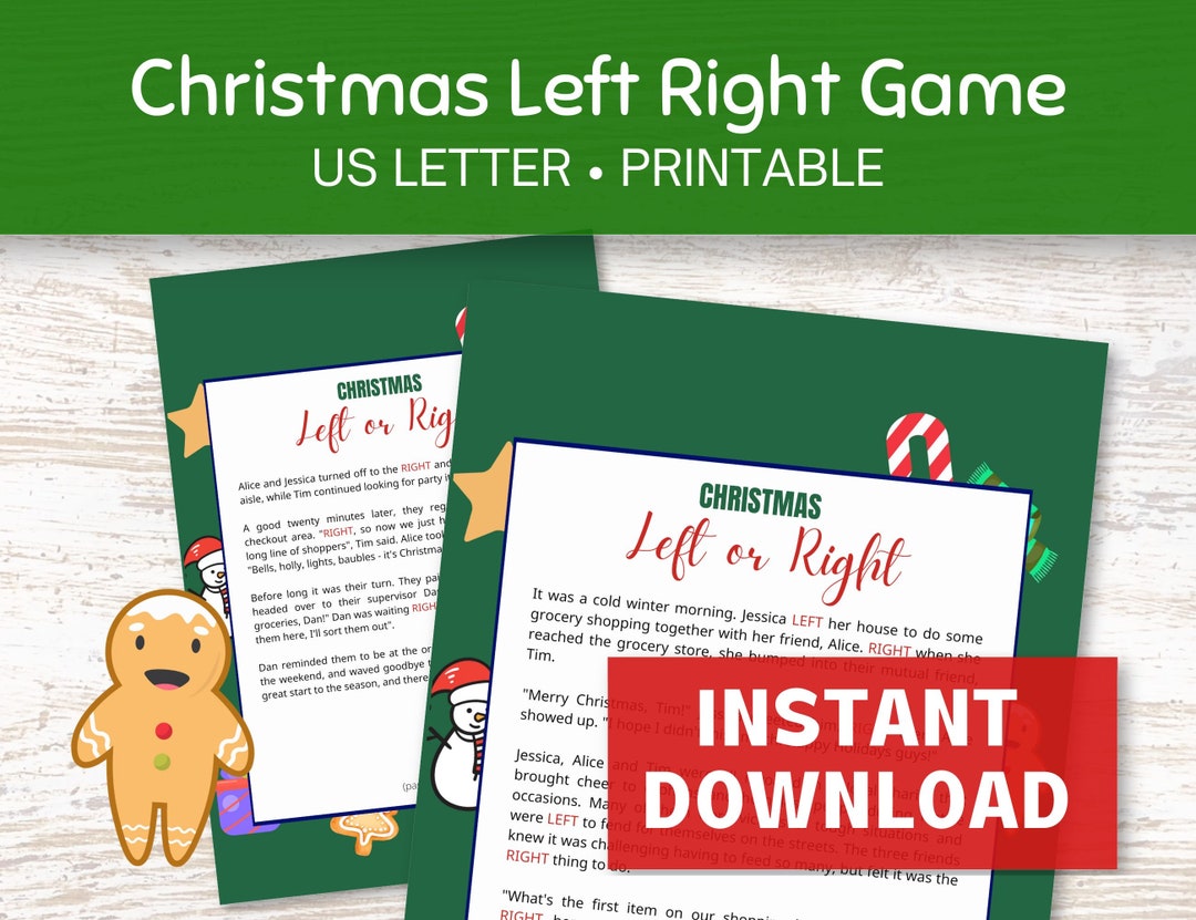 Free Printable Christmas Left Right Game Printable Printable Templates