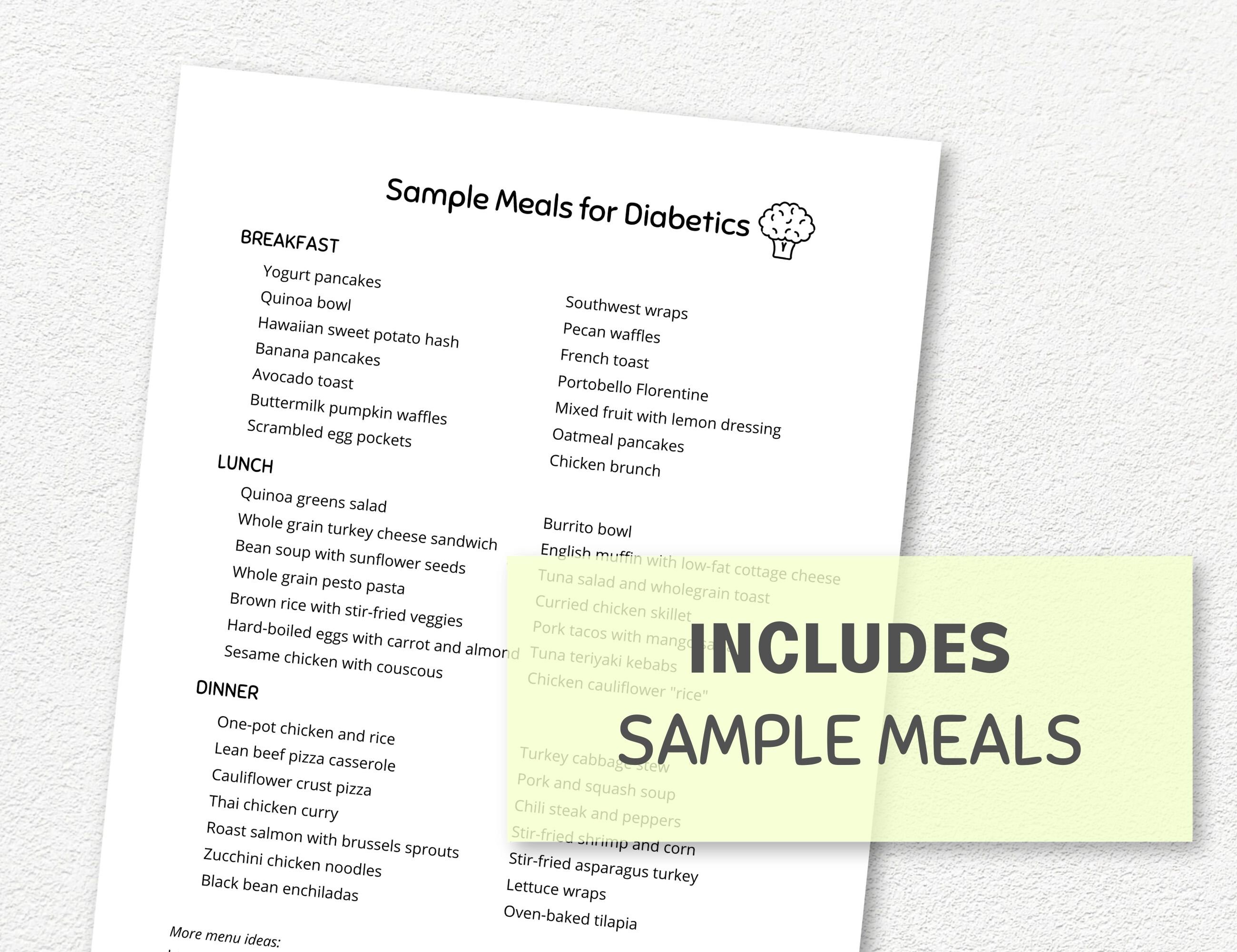 HAMIEW Diabetes Food List Chart And Meal Planner - Prep Healthy Now - View #6