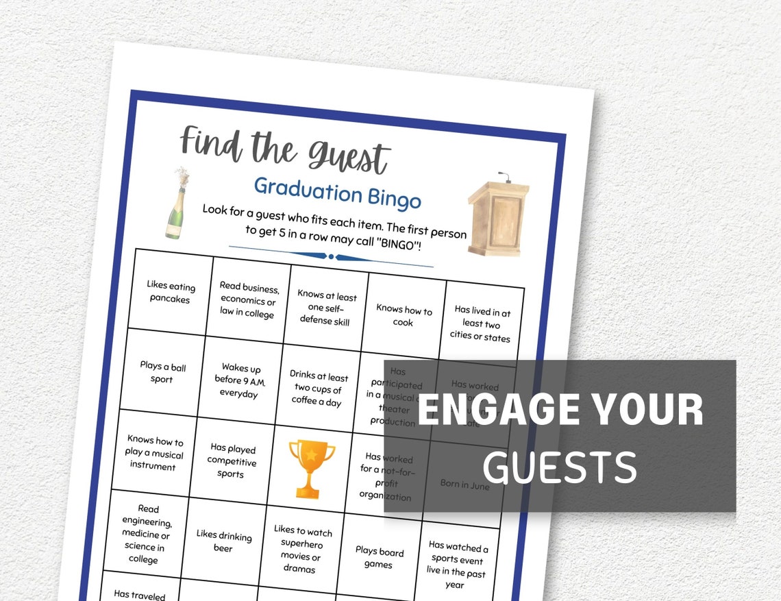 Graduation Find the Guest Printable Party Games for Large - Etsy