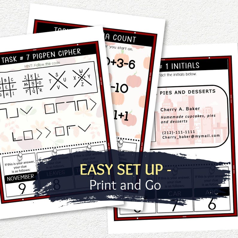 Thanksgiving Escape Room Printable, 12 PDF Puzzle Games, Thanksgiving ...
