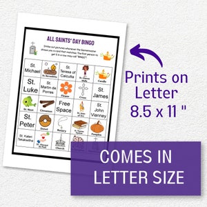 All Saints’ Day Printable Bingo, 50 Holiday Bingo Cards PDF, All Saints ...