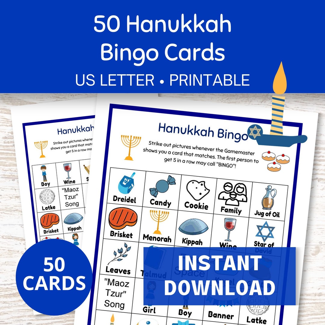Chanukah Bingo Printable Chanukah Bingo Printable