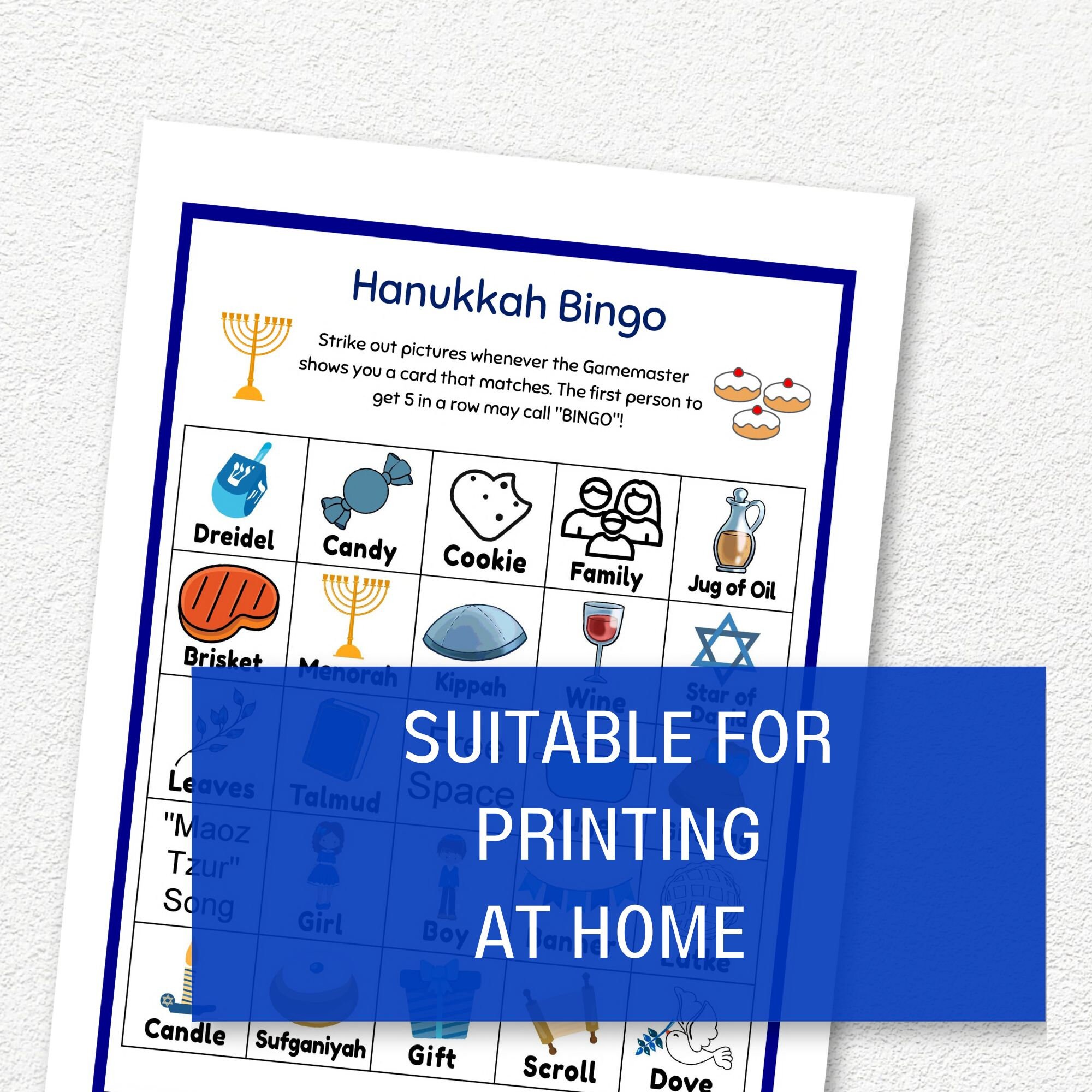 Hanukkah Bingo Game Printable, 50 Holiday Bingo Cards PDF, Chanukah Games for Kids, Jewish ...