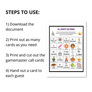 All Saints’ Day Printable Bingo, 50 Holiday Bingo Cards PDF, All Saints ...