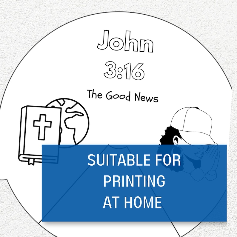 John 316 Coloring Wheel, the Good News Sunday School Craft, Printable
