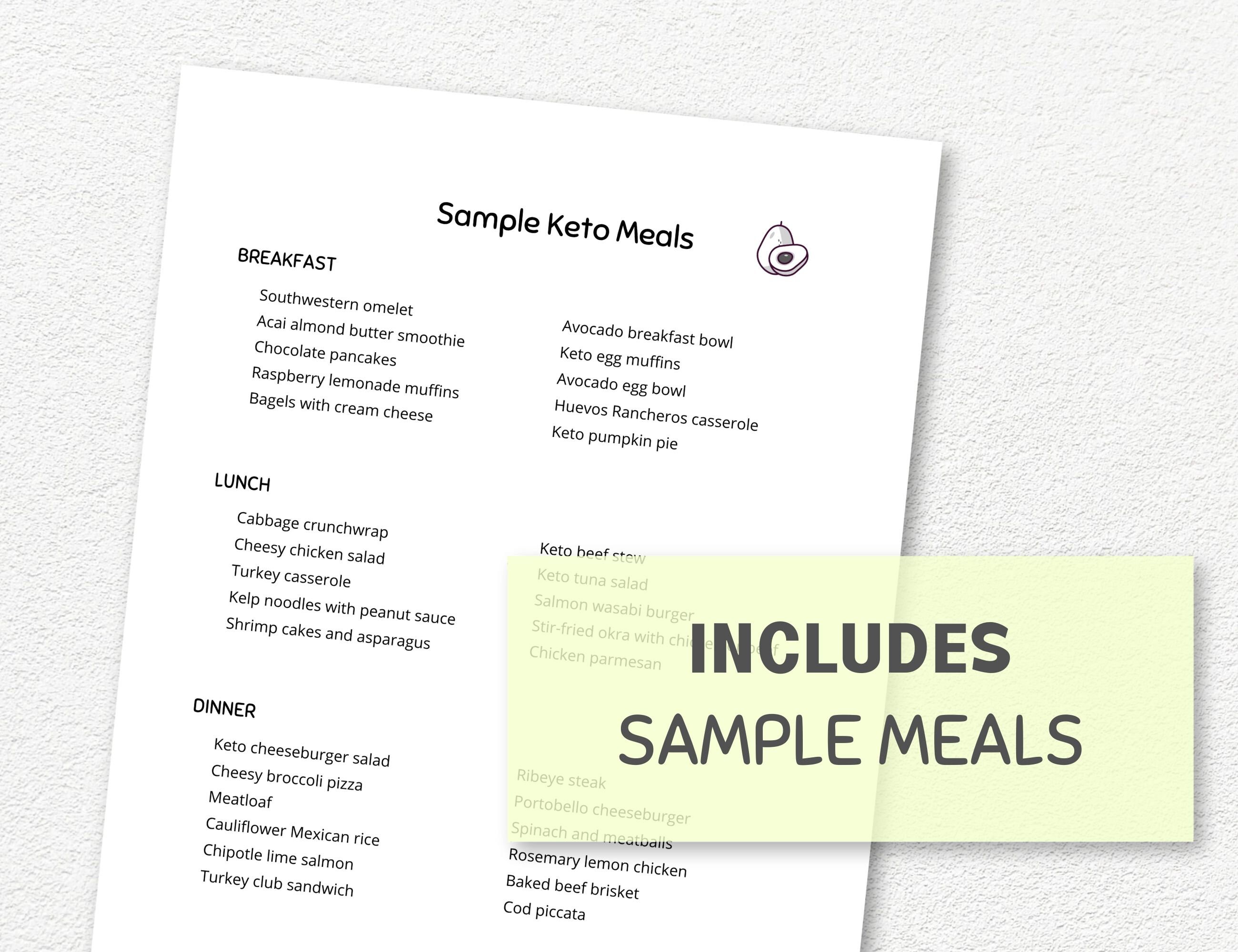 Keto Meal Planner, PDF Printable Weekly Meal Planner, Fillable Grocery ...
