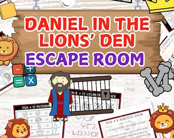 Daniel in the Lions’ Den Escape Room, 12 Printable PDF Puzzles, Bible Escape Room Activity, Sunday School Games