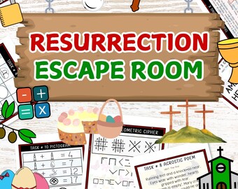 Resurrection Escape Room, 12 PDF Puzzles, Easter Escape Room Printable, Resurrection Lesson For Kids, Sunday School Games