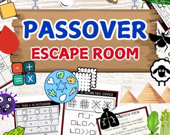Passover Escape Room, 12 Printable PDF Puzzles, Ten Plagues Game, Sunday School Activities and Lessons for Kids