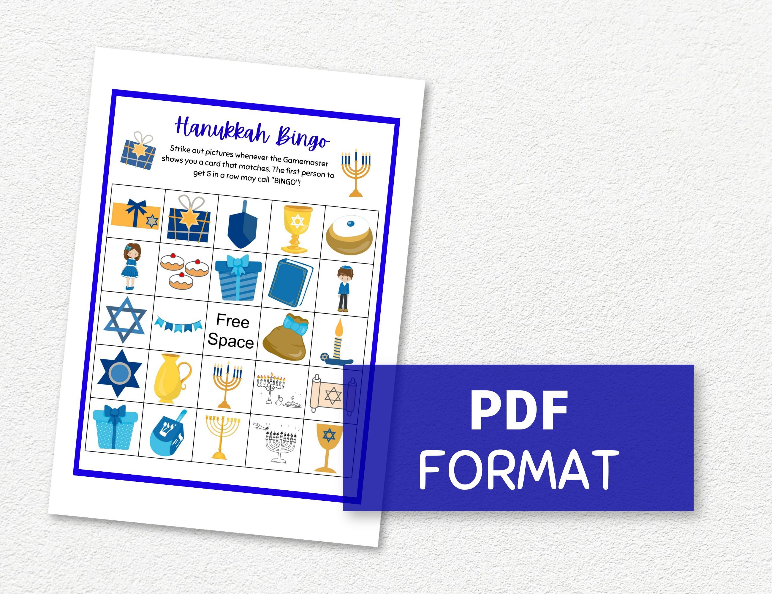 Hanukkah Bingo Game Printable, 25 Bingo Cards, Jewish Festival Games for Kids and Adults - Etsy