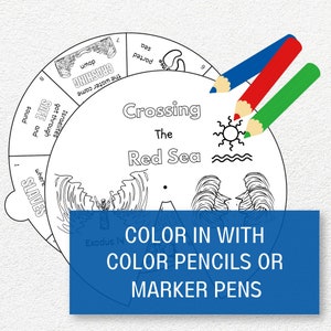 Crossing the Red Sea Coloring Wheel, Printable Sunday School Craft