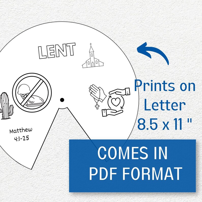 Lent Coloring Wheel, Printable Sunday School Lesson, Kids Bible Study ...