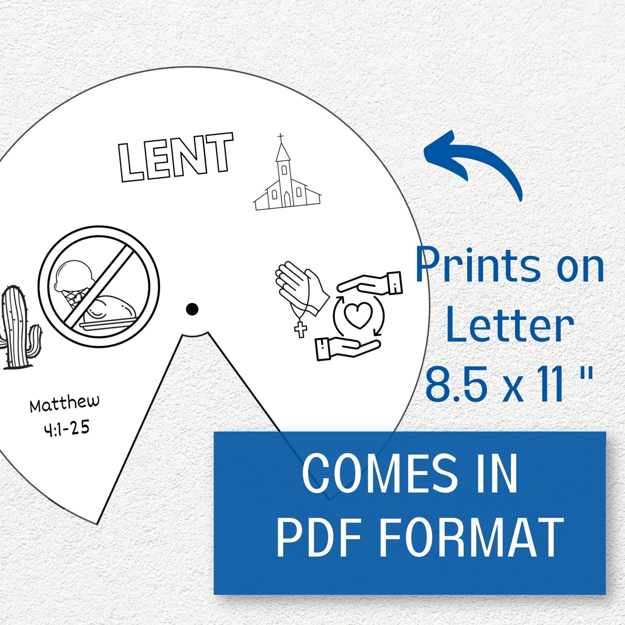 Lent Coloring Wheel, Printable Sunday School Lesson, Kids Bible Study ...