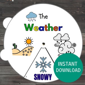 Roue à colorier météo, Activités manuelles à imprimer pour les enfants d'âge préscolaire, Travaux manuels pour tout-petits, Pratique de la coupe pour les enfants d'âge préscolaire