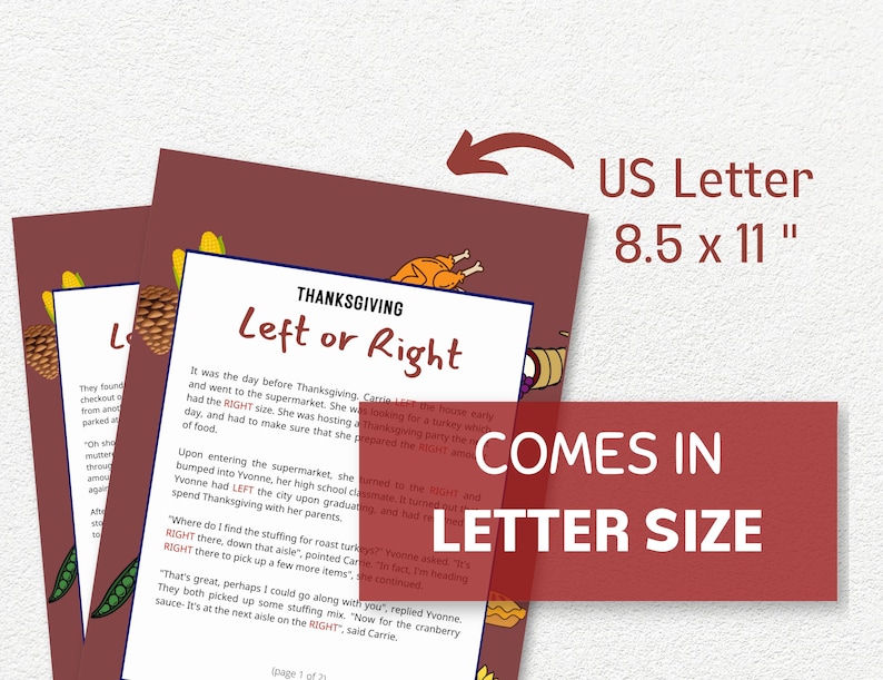 Thanksgiving Left Right Game Printable Thanksgiving Pass the Prize Thanksgiving Left Right Game Printable Thanksgiving Pass the Prize