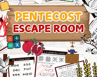 Pentecost Escape Room, 12 Printable PDF Puzzles, Pentecost Game For Kids, Sunday School Activities and Lessons