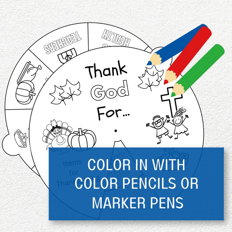 Thank god for coloring wheel thanksgiving sunday school craft diy
