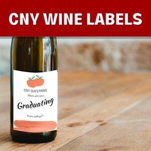 Chinese New Year Wine Labels, Printable Party Gift for Lunar New Year Gatherings