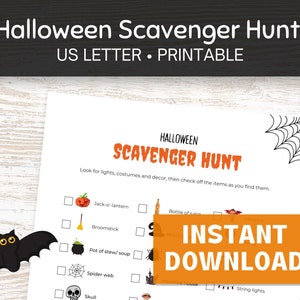 Halloween Scavenger Hunt Printable, Scavenger Hunt Office, Scavenger Hunt for Halloween