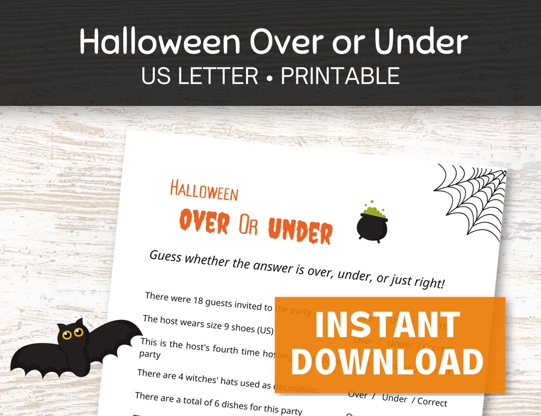 Halloween Over or Under Game Printable, Guess How Many Halloween ...