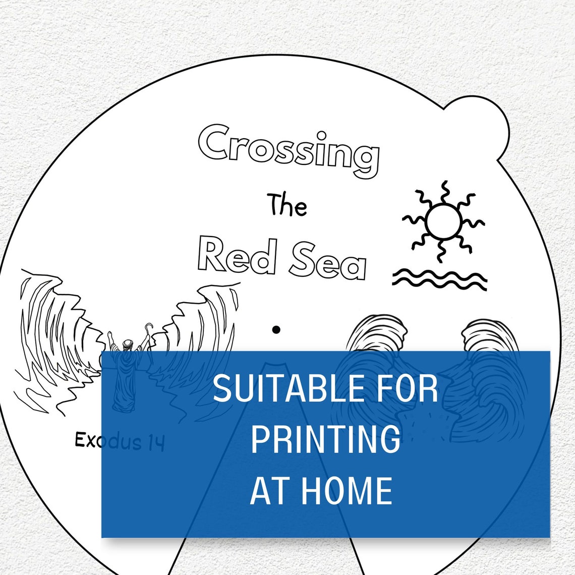 Crossing the Red Sea Coloring Wheel, Printable Sunday School Craft ...
