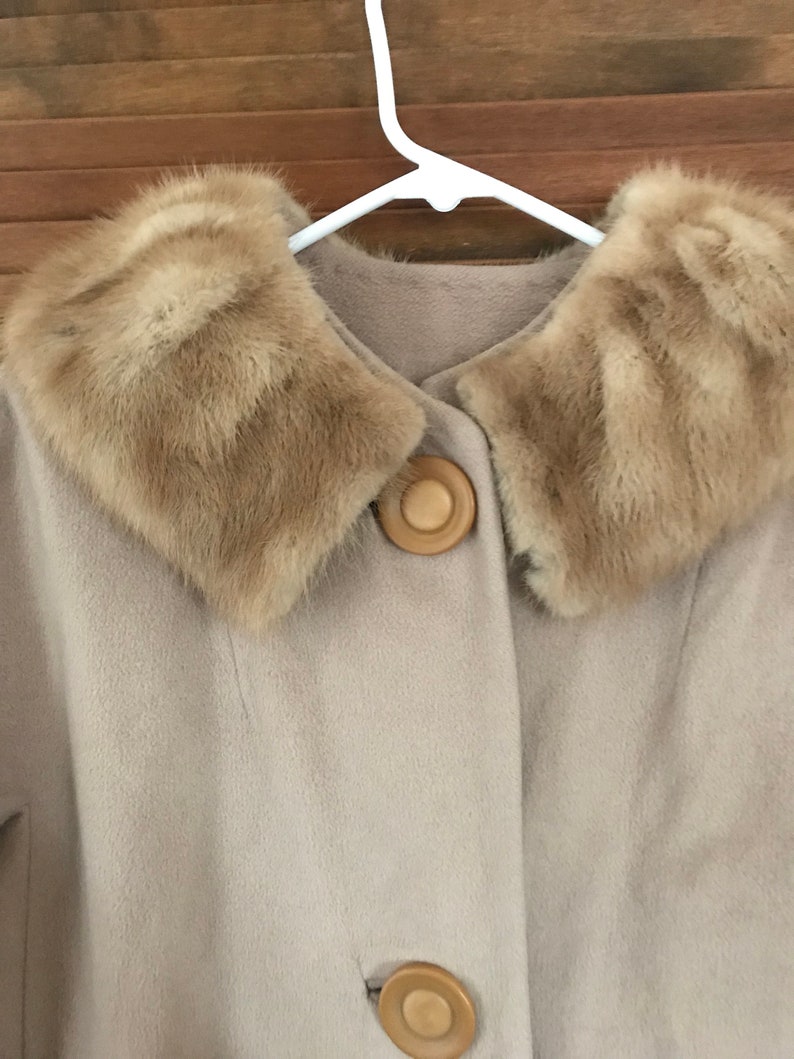 Vintage Jacket with Fur Luxury Coat 1950s 1960s Cashmere and Mink swing coat Vintage fur jacket Einiger Luxury Coat Jackie O jacket 50s