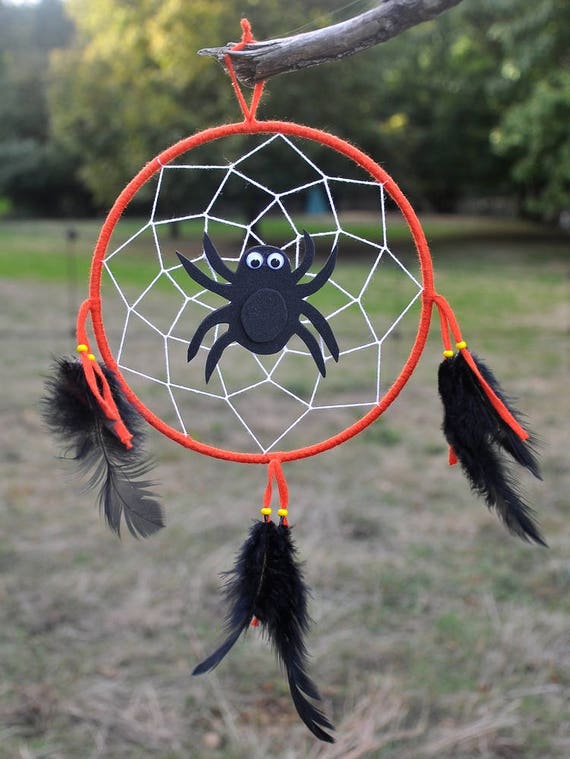 Halloween Spider orange dreamcatcher Il_570xn