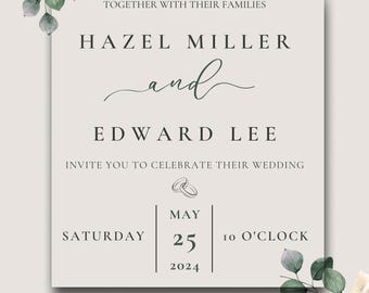 Custom Floral Wedding Invitation Template