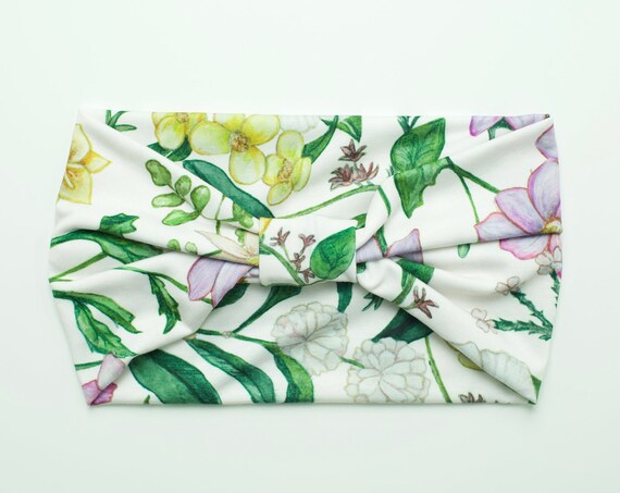 Flower Patch Floral - Women's Knit Stretch Modern Jersey Headband